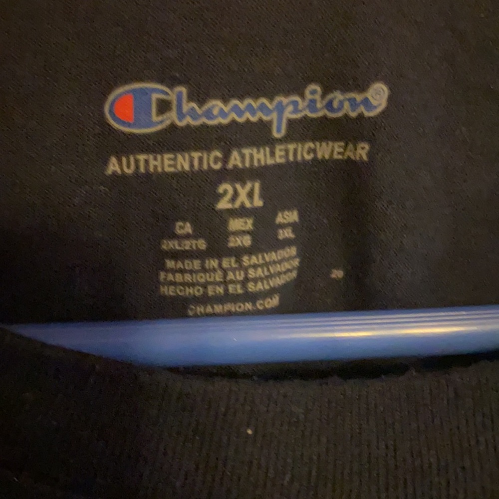 Black Champion T Shirt with Flags of the World Logo - Picture 4 of 4